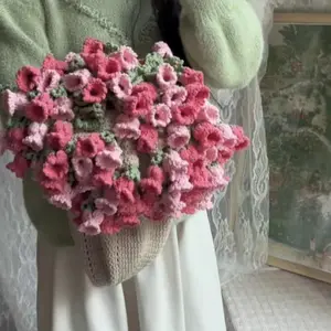 5 Strand Rose Bouquet Blanket Diy Material Package Rose Bouquet Handmade Blanket Cube Flower Blanket Not Finished Handmade Goods