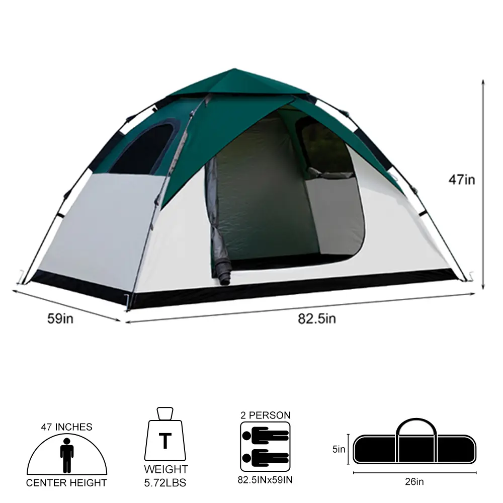 2-Person Camping Tent, 4-Season Freestanding Dome Shelter, Double-Layer, Waterproof, Lightweight & Compact for Hiking, Lightweight Canopy Shelter, Camping Tent For 2, Weatherproof Canopy, Tents For Camping