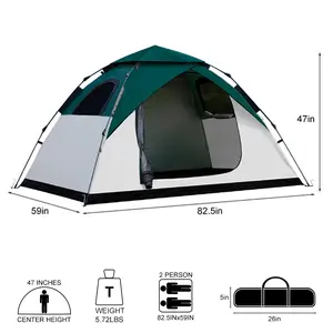 Double-Layer Foldable 2-Person 4-Season Tent, Waterproof and Easy Setup for Camping, Hiking & Outdoor Travel