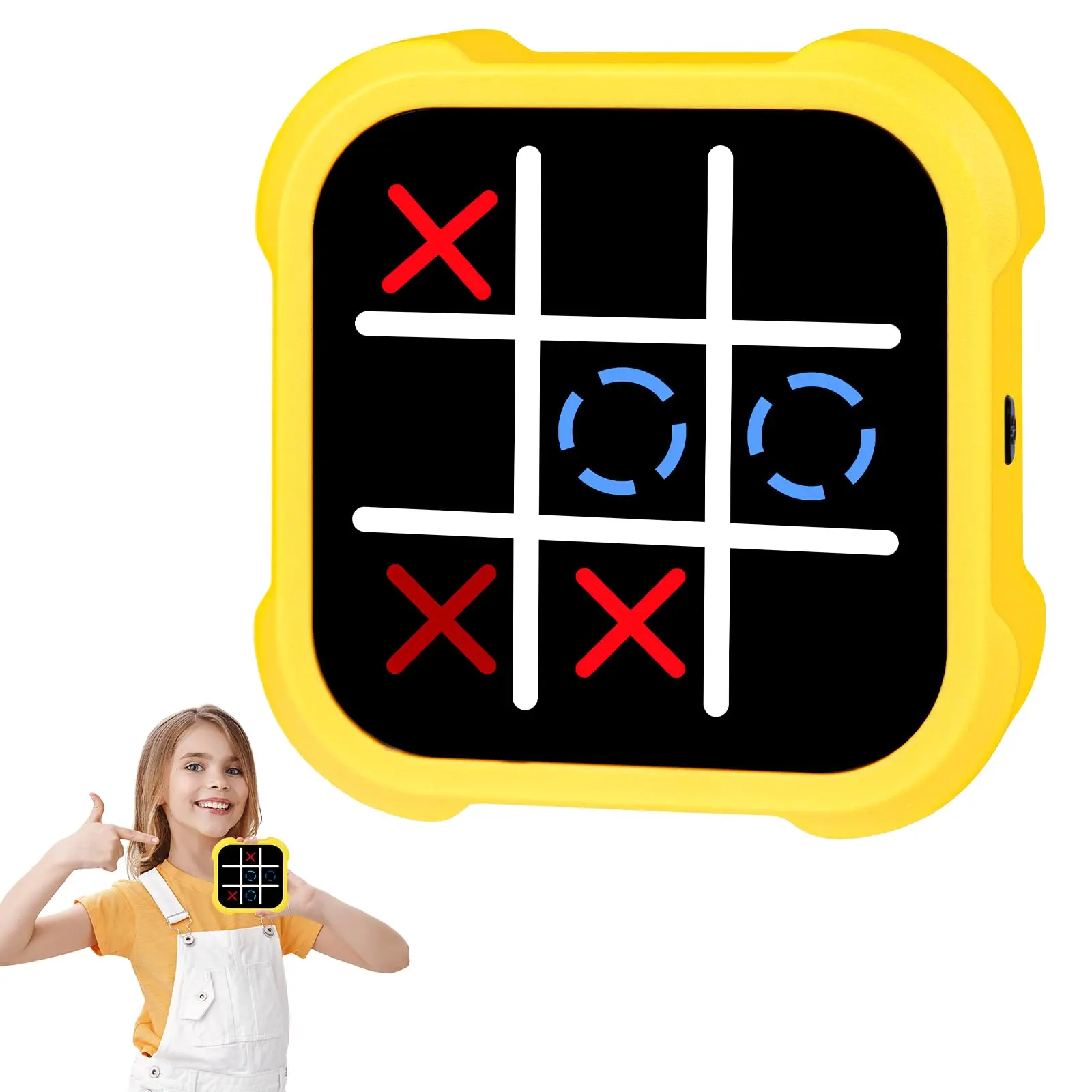 Electronic Tic-Tac-Toe Game, Portable Strategy Family Board Games for Kids and Adults, Family Fun Game, Tabletop Games, Travel-Friendly Design, No Batteries Included