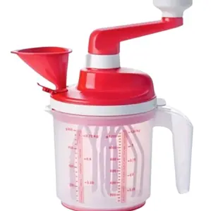 Tupperware EZ Speedy Whip N Mix Chef Mixer Batter Bowl 5 Cups 1.2 L Red & Clear with Measuring Marks for Accurate Mixing Non-Toxic