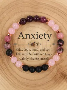 Garnet Crystal Beaded Bracelet, Unisex 8mm Beaded Energy Jewelry, Spiritual Gift for Success & Love, Healing Crystal Bracelet