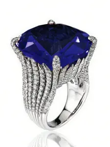 1 PC Fashion Cubic Zirconia Solitaire Engagement Ring For Women For Wedding Engagement Party Jewelry Valentine's Day Gift