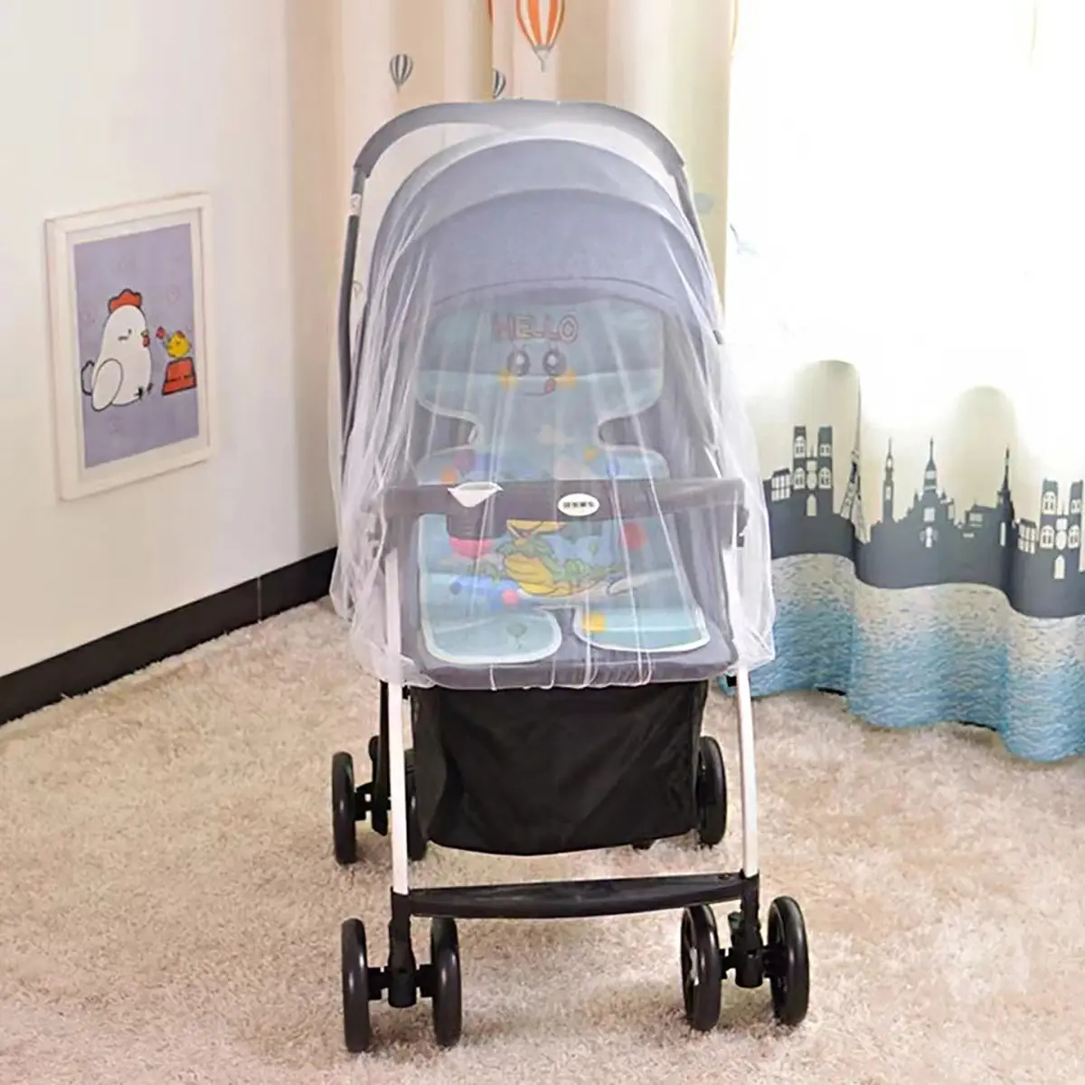 1/3/5pcs White Portable, Safety Stroller Mosquito Net, Ultra-Fine Mesh Protection For Strollers, Cradles And Mini Beds, Made Of Polyester Fiber, Easy To Install And Machine-Washable, A Must-Have Stroller Accessory For Newborn, Babies