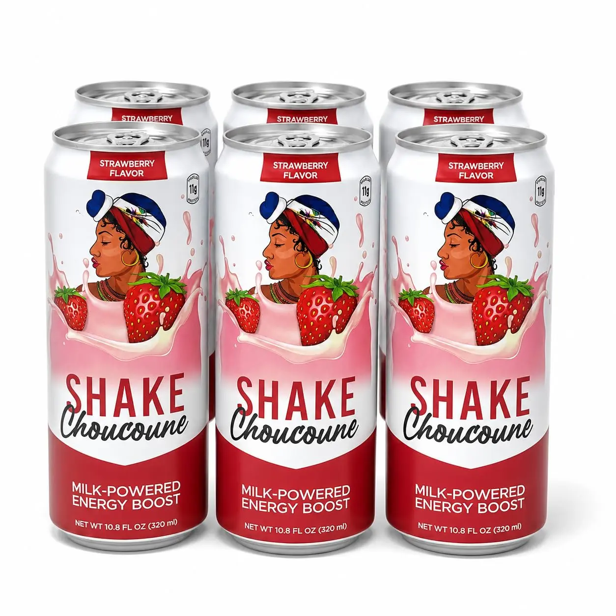 High Protein Strawberry Milk Shake - Lactose Free, 11g Protein - Ready to Drink Why Protein Isolated Shake - Perfect for Workout Recovery & Support Immune Health - 6 Pack (320ml Each)