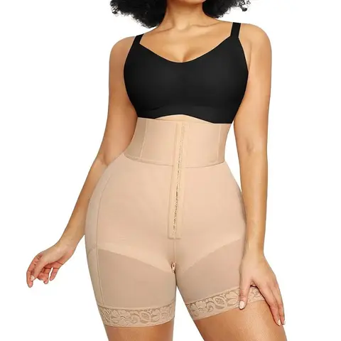SHAPELLX Women's AirSlim Boned Sculpt High-Waist Body Shaper Shapewear Shorts - Fit Shaper, Above Knee, All Seasons Underwear Bottoms