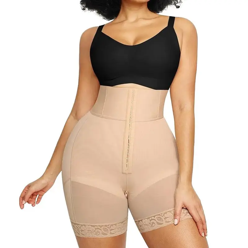 SHAPELLX Women's AirSlim Boned Sculpt High-Waist Body Shaper Shapewear Shorts - Fit Shaper, Above Knee, All Seasons Underwear Bottoms