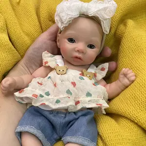 The 10-inch soft, all-silicone mini reborn girl doll has a cute face and cute clothing styling that adds a touch of reality. It is an ideal playmate for children. Great for imaginative play, perfect Christmas birthday gift