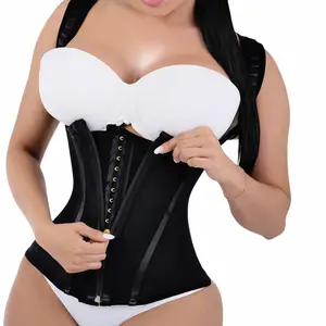 Cinturita Vest : extreme CORSET 3 row hooks and zipper chaleco