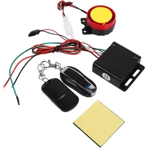 Motorcycle Bike Anti-Theft Alarm System, 12V Motorcycle Anti-Theft Security Burglar Alarm System Remote Control Motorcycle Security Kit, Fit for Motorcycles with 12V Battery, Battery Not Included