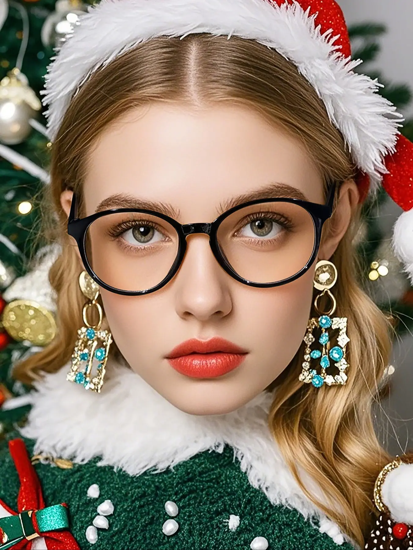 High-Quality Christmas Round Frame Glasses, Casual Versatile Daily Wear, Fashionable Basic Round Frames, Modern Work Eyewear