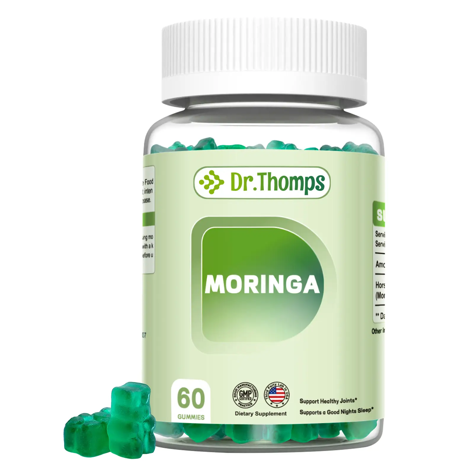 Dr.Thomps Moringa Gummies (800mg) - Boost Immunity, Improve Gut Health and Supplement Vitamins Healthcare Dietary