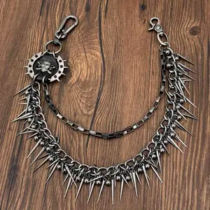 Fashion Cool Punk Hip Hop Jeans Pants Chain Studs Rivet Chain Wallet Chain Men