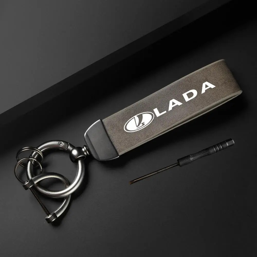 Car Keychain, PU Leather Car Keychain, Simple Design Car Interior Decoration Accessories for Lada Vesta Granta Kalina Priora Niva Samara Vesta Largus Xray