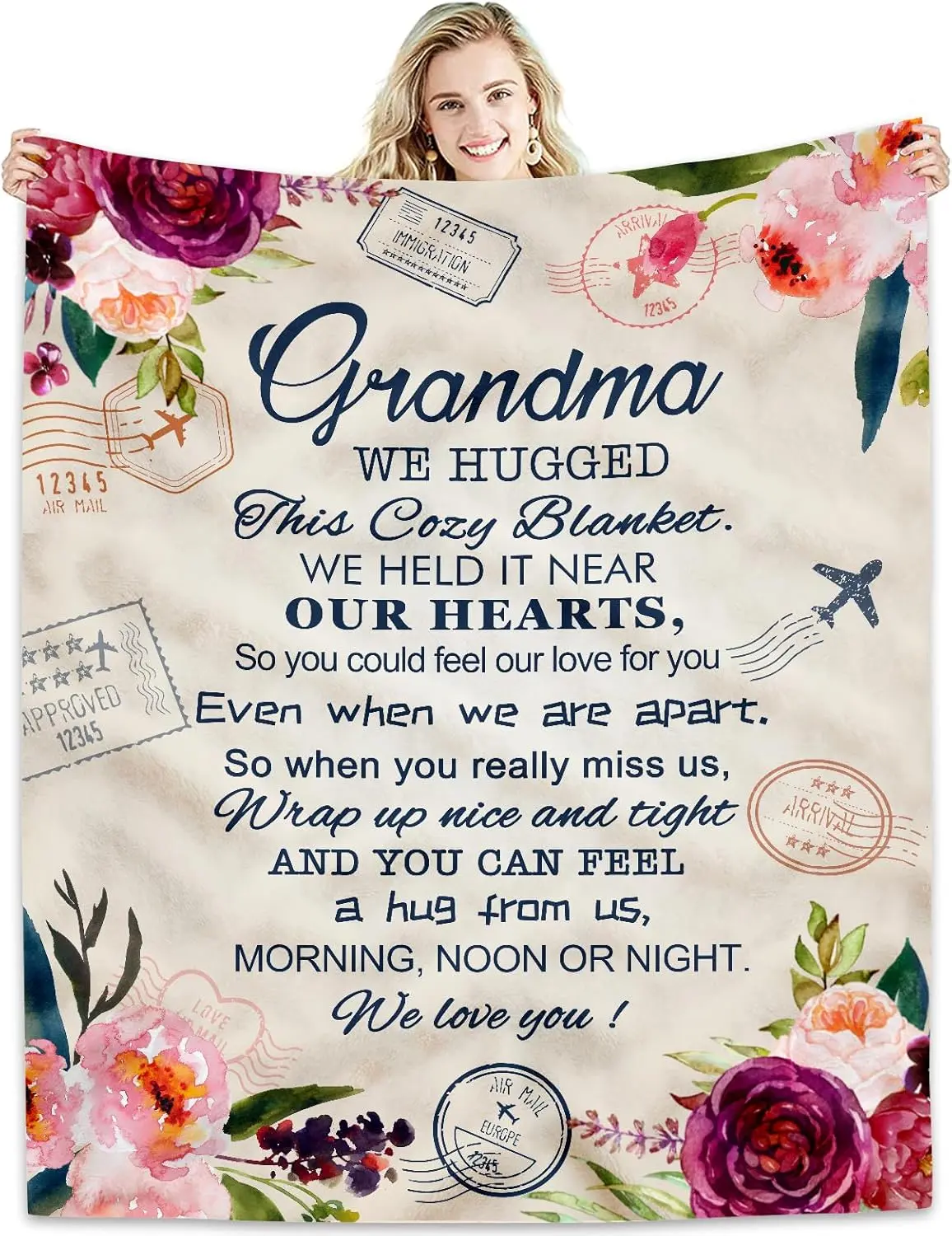 Grandma Gifts Blanket, Best Gifts for Grandma - Grandma Birthday Gifts from Grandchildren, Funny Gifts for Grandmother, Soft Comfortable Warm, to My Grandma, Abuela Gifts Throw Blankets