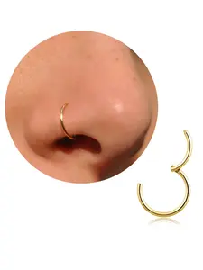 20G 18G 16G Hinged Nose Ring Hoop, 316L Stainless Steel Cartilage Hoop Earrings for Women Men Silver Gold Nose Ring Septum Ring Tragus Conch Helix Daith Lip Piercing Jewelry Helix Pierced Ring 6mm/8mm/10mm Hinged Nose Hoops