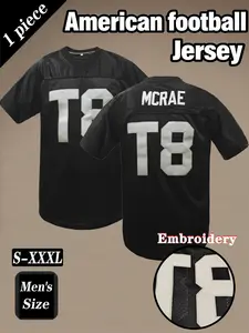 Men's football jersey, Stylish jersey, Sporty jersey, Sleeve jersey, T8 concert style, MCRAE embroidered loose and breathable sportswear, essential for fans, ideal gift, unisex version, suitable for sports occasions and casual wear