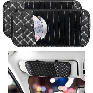 Wevdn 2 PCS Visor CD Holder, Large Capacity Vehicle Organizer with 10 DVD Storage Sleeves, CD or DVD Visor Holder Organizer Cases for Truck SUV, Car Accessories (White)