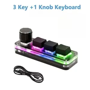 2026 Upgrade Mini Macro Mechanical Keyboard, 3 Keys + 1 Knob RGB Programmable Keypad, Plug & Play for Gaming/Photoshop/Editing