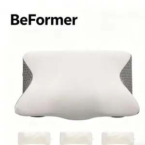 BeFormer Horn Magic Block Pillow Triple Comfort Three Loft Heights for All Sleep Positions Ergonomic Three-Zone Memory Foam for Side Back and Stomach Sleepers with 3 Interchangeable Inserts