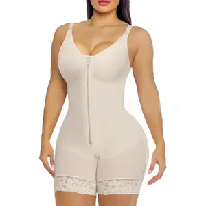 Women’s  Body-Sculpt  Fajas Colombianas shapewear Tummy Control Butt Lifter Shaper with Zipper Crotch detachable shoulder strap Womenswear