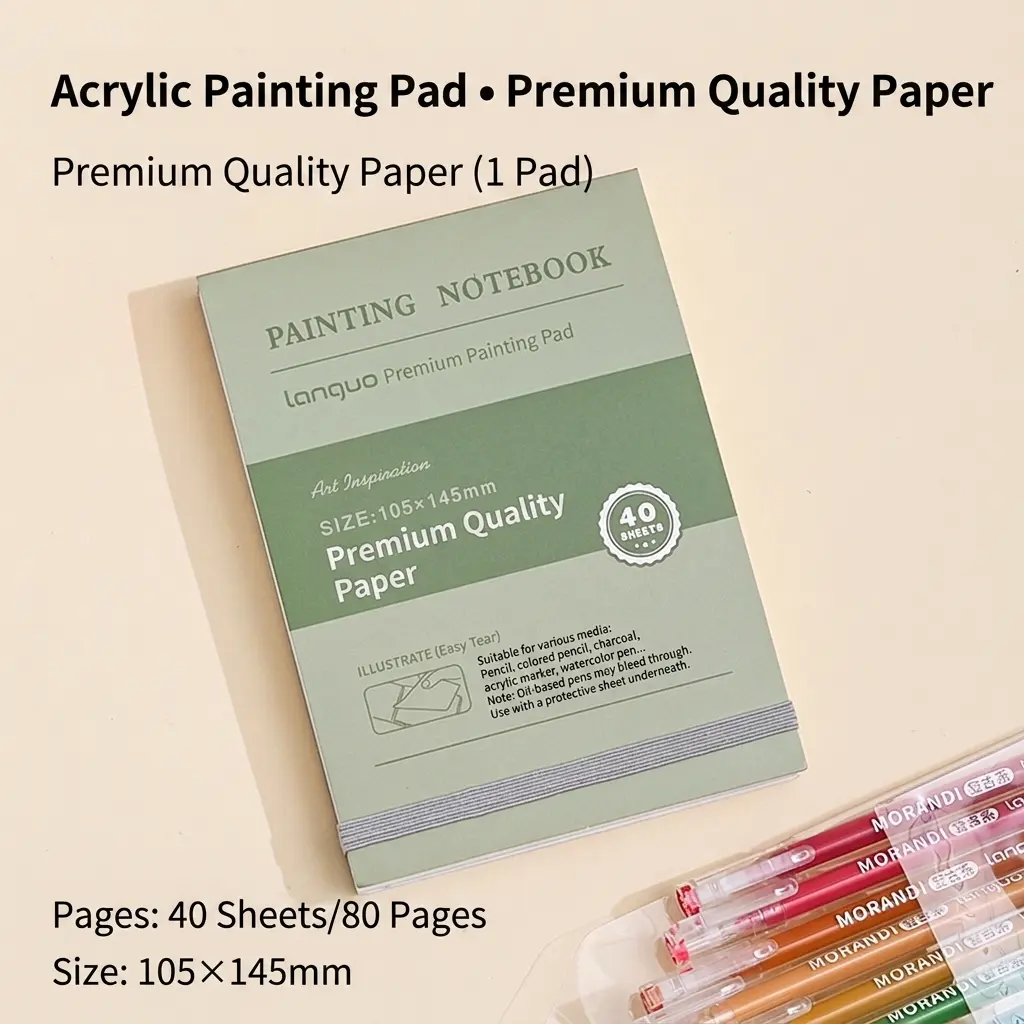 [CLEAN TEAR-OFF] languo 40-Sheet Anime Art Sketchbook No-Bleed Paper for Markers,  Art Supplies Pocket Manga Sketchbook for Acrylic Pens a5 Thick Soft Leather baby notebook back to school shop