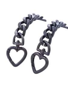 Heart-Shaped Extension Chain Aluminum Bag Strap, Durable Fashion Design, Detachable for Handbags & Crossbody Bags, DIY Accessories