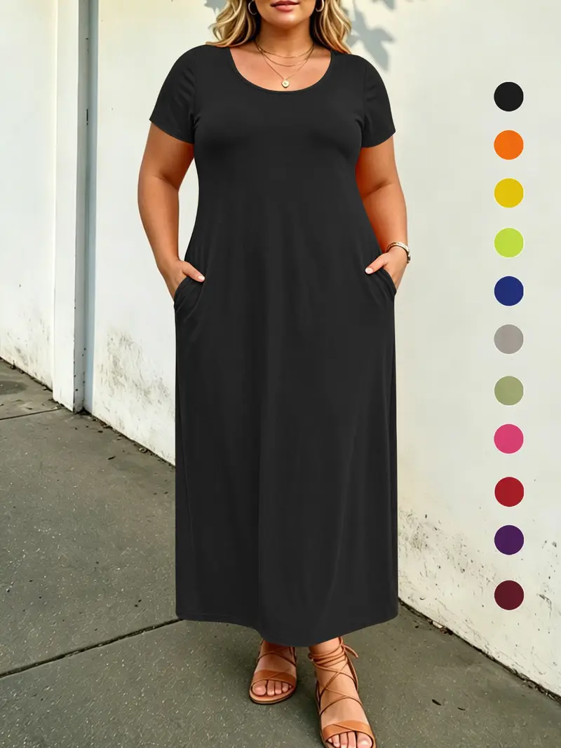 1950s dress fashion Plus Size Modern Cartoon T Shirt Dress (Extra Big Size) – Pluspreorder main image 0