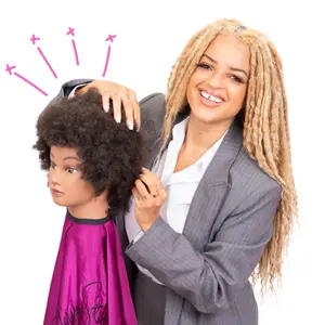 NappStar Afro Kinky Mannequin – 100% Human Hair for Locs, Braids & Styling Practice (8-Inch, Natural Color)
