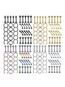 40-Piece Minimalist Stainless Steel Nose Studs and Lip Rings Set, Hypoallergenic Body Jewelry for Men and Women, Versatile Piercing Accessories, Nose Piercings Kit