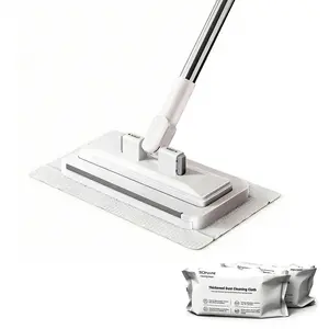 Disposable Mop, Touch Free Press Grip Removable Polvo Lazy Dust Mop and Sweeping Mop for Wet and Dry Disposable Pads, Multi-Surface Floor Cleaning