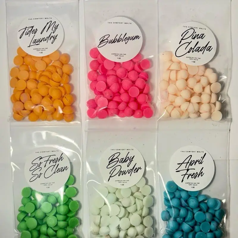 Scented Soy Wax Melt Sample Bag - Choose Fragrance (Strawberry Shortcake, Birthday Cake, Love Spell, Blueberry Muffins, Sugar Cookie, Cotton Candy, Cinnamon Rolls, Cool Water) - Cozy Home Decor Accessory