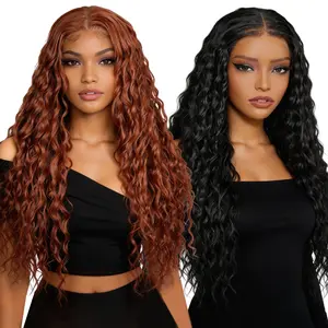 [Blend] Buy 1 Get 1 Free Blended Human Hair Lace Front Wig | 180% Density, Transparent Lace, #1B & #350 Ocean Wave Wigs #SummerVibes