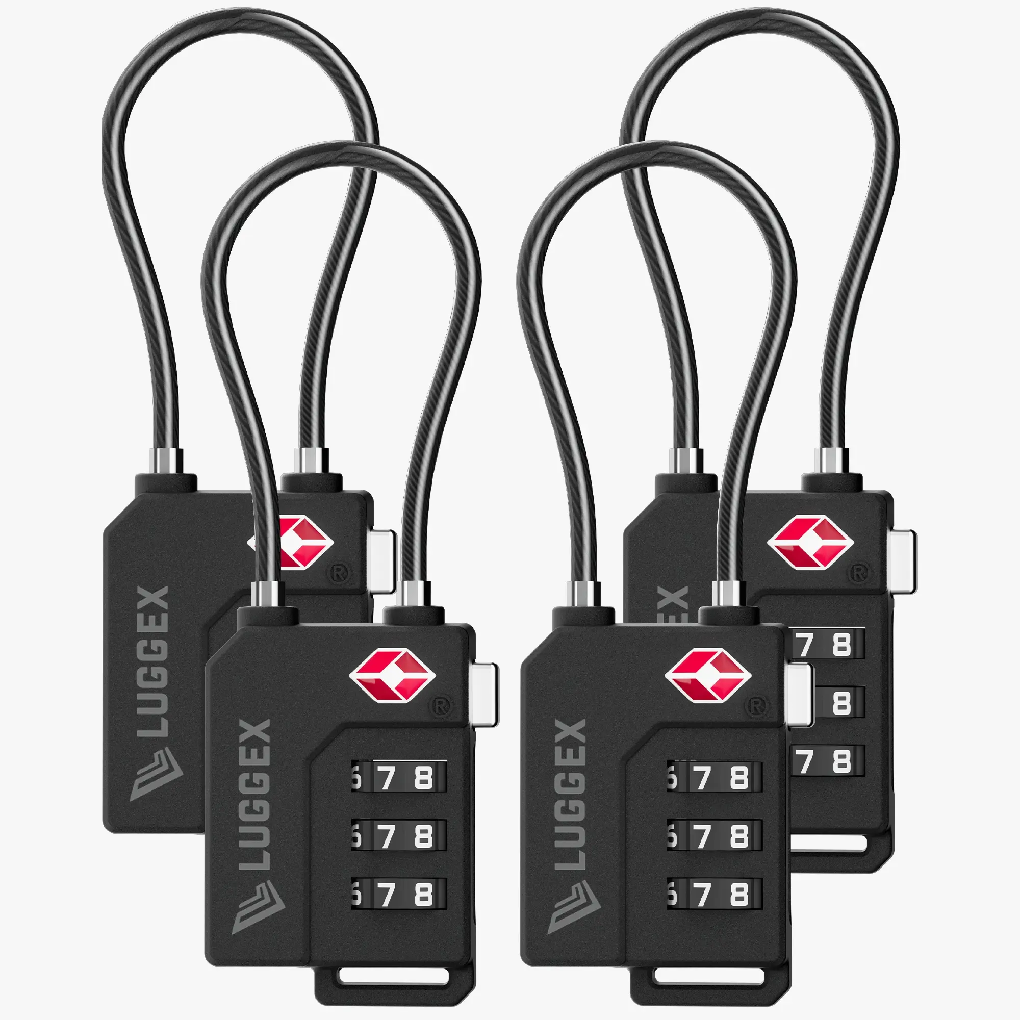 LUGGEX 2/4/6 Pcs TSA Locks for Luggage, 3 Digit Combination, Travel Lock for Suitcase, Backpack, Gym & Student Lockers, Ease of Use & Durable TSA-Core tiktokshopbacktoschool