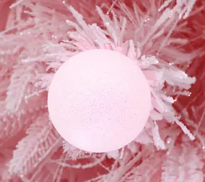 LuxenHome 5ft Fiber Optic Pink Xmas Tree w/ Snowman & Star Top