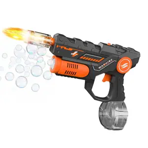 Uinle Baby Two-In-One Electric Water Gun Bubble Machine, One-Button Switch Spray/bubble Function, Large Capacity Water Tank Toy, Bubble Maker