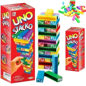 Hot Sale Stacko UNO Card Board Games Family Entertainment Poker Party Early Education Puzzle Stackoed Toy Playing Cards Birthday Gift