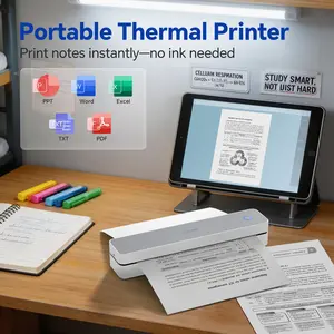 Portable Wireless Thermal Printer for US Letter & A4 Paper – Supports Multiple File Formats, Inkless Printing, Compatible with iOS, Android & Laptops – Ideal for Home, Office, Travel & Truck Drivers