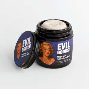 EVIL GOODS Magnesium Tallow Balm 4oz - Fast Nerve Pain Relief, Eases Burning & Tingling, Relieves Muscle Cramps & Tension, Improves Sleep, Soothing Coconut & Calendula Blend Moisturizers Shea