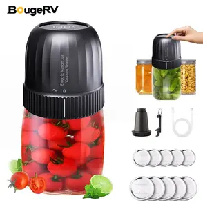 BougeRV Vacuum sealer ​with 7 Free Accessories Kit ,Auto Stop Mason Jar Vacuum Sealer Kit, Portable Vacuum Sealer for Wide & Regular-Mouth Mason Jars, Electric Jar Vacuum Sealer for Food Storage,Canning Supplies,Firm Sealing, Kitchen Gadgets