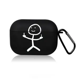 Cute AirPods Pro 2 Case – Cartoon Black Silicone Protective Cover for AirPods 1/2/3/4