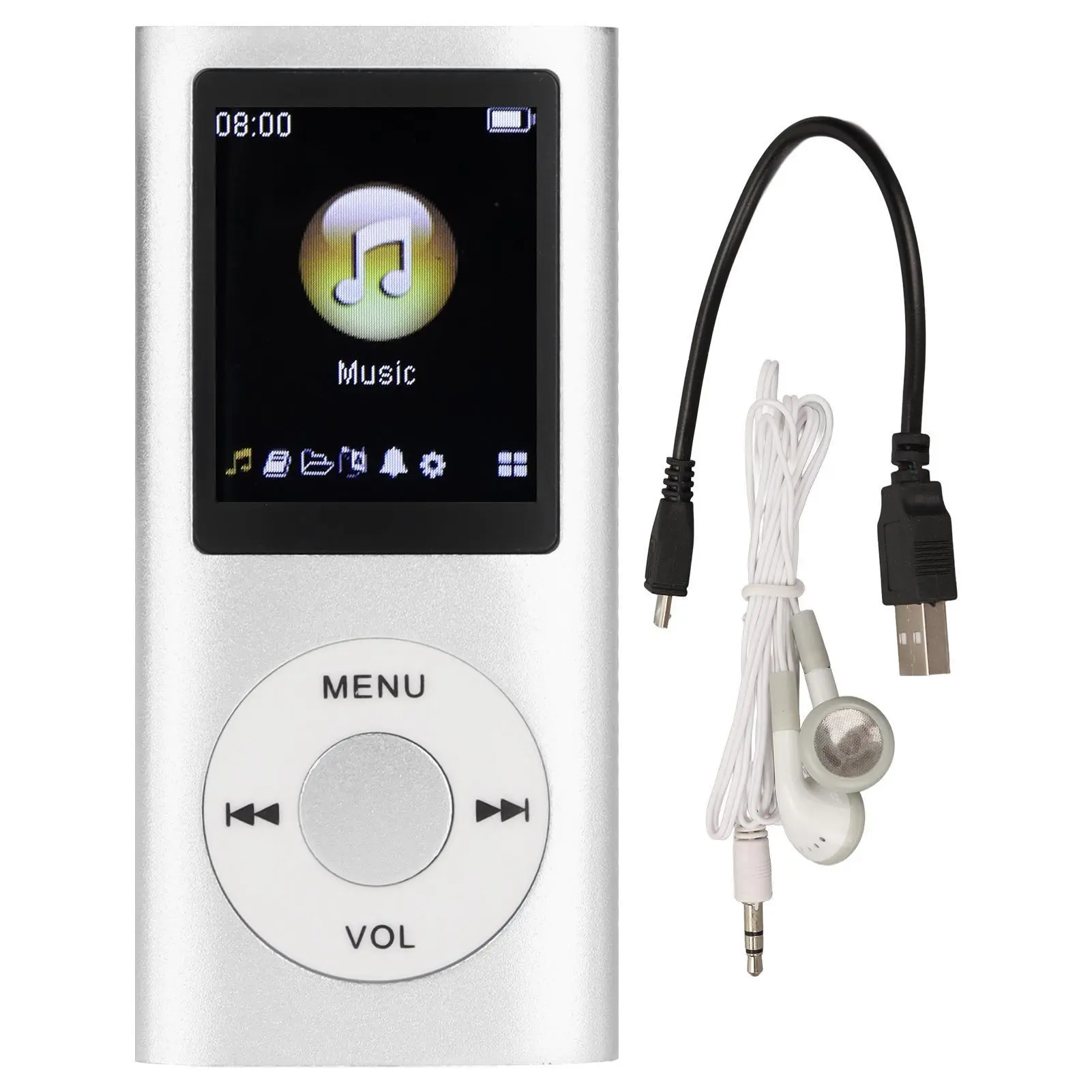 MP3 Player,MP3 Music Player Stylish Multifunctional Lossless Sound Slim 1.8 Inch LCD Screen Portable MP3 Music Player