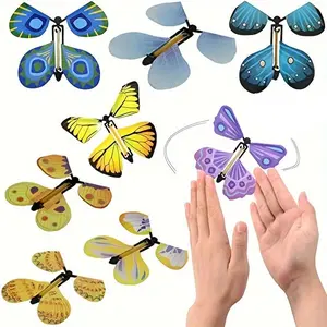 Magic Wind Up Flying Butterfly Rubber Band Powered Magic Fairy Flying Toy Bookmark Greeting Card Surprise Gift Party Favors Halloween/Thanksgiving/Christmas Gifts\Birthday Gifts\Party Atmosphere Decor\Gifts Decoration