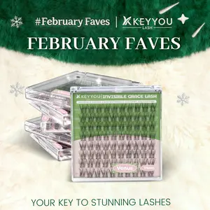 KEYYOU Venus Single Length DlY Lash Cluster Invsible Band Natural 8mm 10mm 12mm 14mm 16mm Waterproof Long-Lasting Eyelashes Extensions 80pcs C Curl Easy to Use for Flawless Look TikTok Shop FebruaryFaves