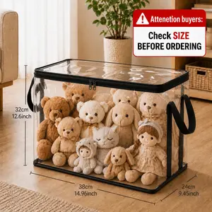 Large Transparent Plastic Storage Bags with Panels - Suitable for Organizing Books, Clothes, Office Supplies, Foldable Stackable Organizer Boxes for Home,, Travel, Large Capacity Rectangular Containers