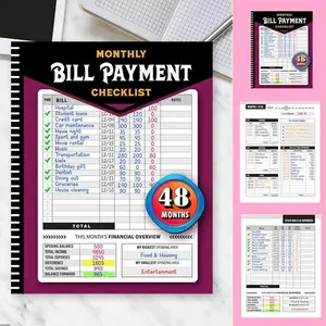 48-Month Bill Payment & Budget Tracker Notebook – Monthly Finance Organizer for Expense Tracking, Debt Payoff, Bank Accounts & Money Management | Personal, Household & Professional Planner