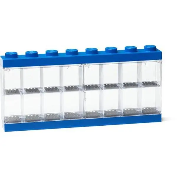 LEGO Minifigure Stackable Display Case (16-Capacity), Blue Collectible Figures Organiser, Collectibles Gift, Gifts