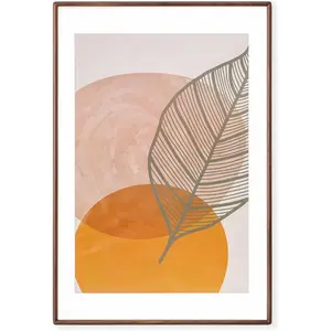 Axeman 24x36 Poster Frame, 24x36 Frame with Mat for 20x30, Walnut Poster Frames 24 x 36 Inches with Tempered Glass, Natural Wood Picture Frame for Hanging Horizontally or Vertically - Walnut