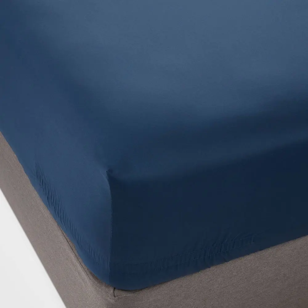 California King 400 Thread Count Performance Fitted Sheet Metallic Blue - Threshold: Cotton Sateen 18" Deep Pocket