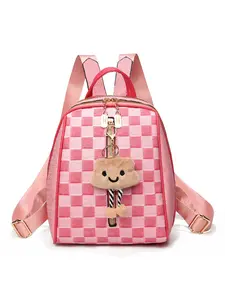 New checkerboard backpack large capacity lightweight high-value cross-border versatile student backpack multi-layer lightweight Plaid Pattern Backpack